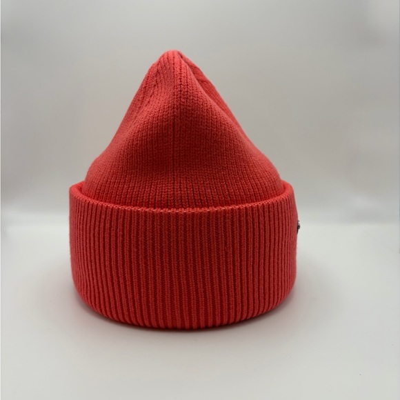 NEW knitted cuffed beanie Hat (Red-Orange) - Picture 4 of 6
